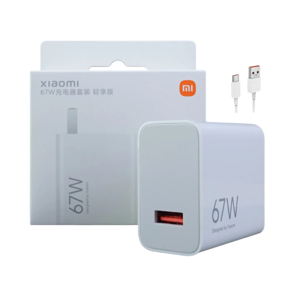Cargador Rapido Xiaomi 67W Triple Puerto 2C1A C/Cable