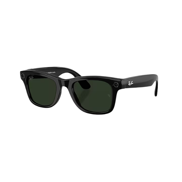 RayBan Meta Wayfarer Gen 2 - Shiny Black / Transitions Graph. Green T150 S50